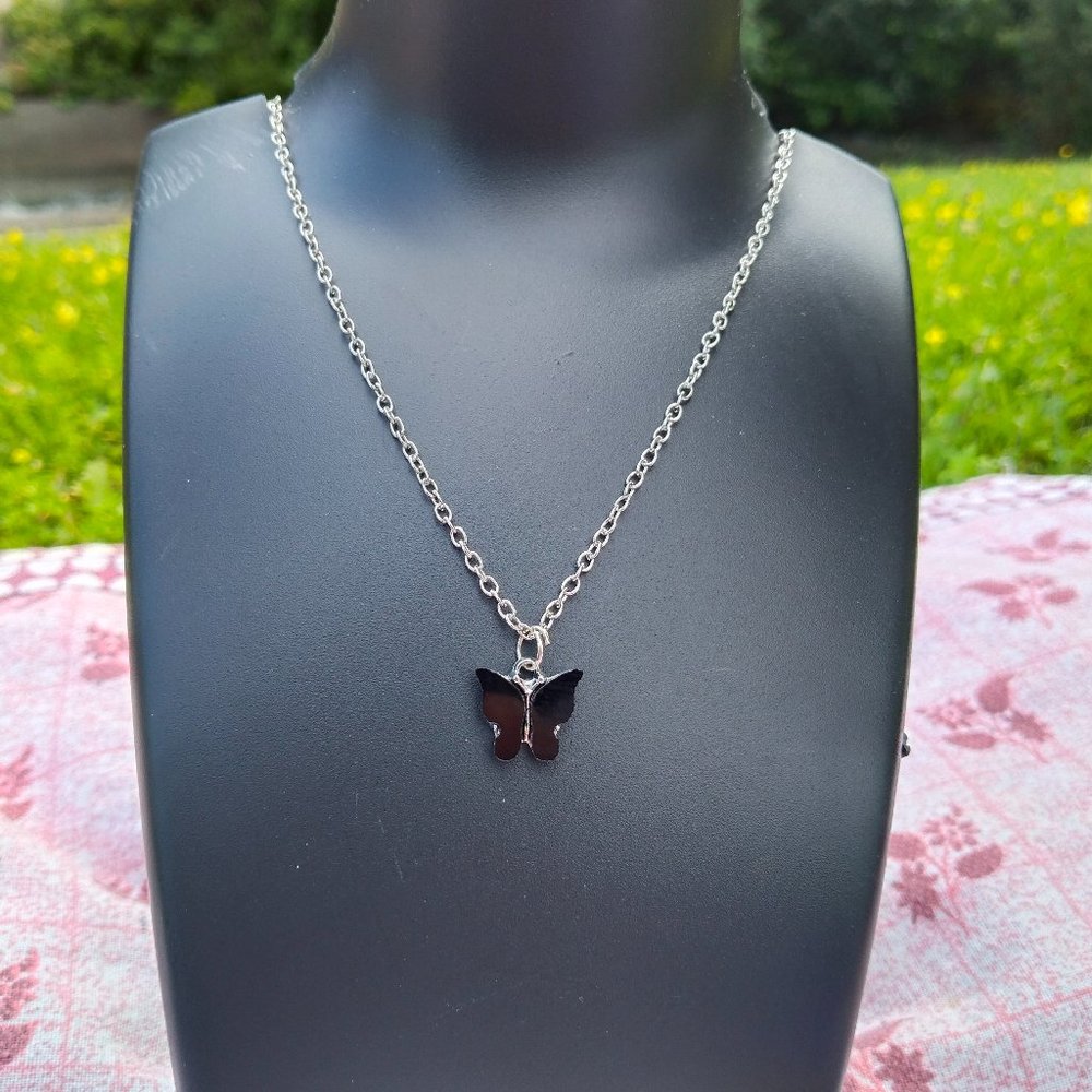 black butterfly necklace